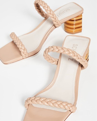 Metallic Croco 2 Strap Mule Slides